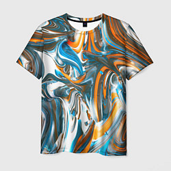 Мужская футболка Иллюзия смешанных абстрактных красок