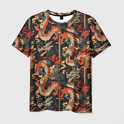 Мужская футболка Паттерн с драконом
