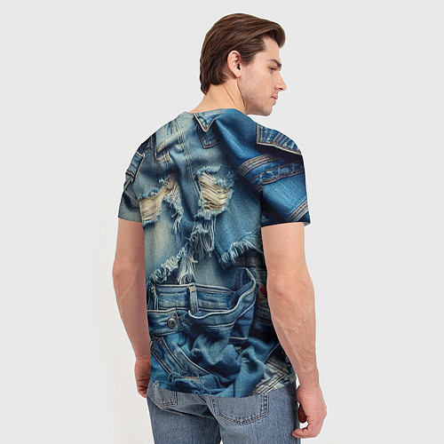 Мужская футболка Denim rags - fashion trend / 3D-принт – фото 4