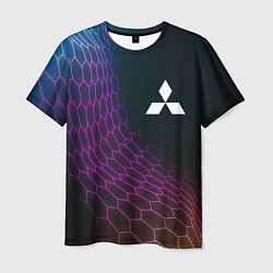 Мужская футболка Mitsubishi neon hexagon