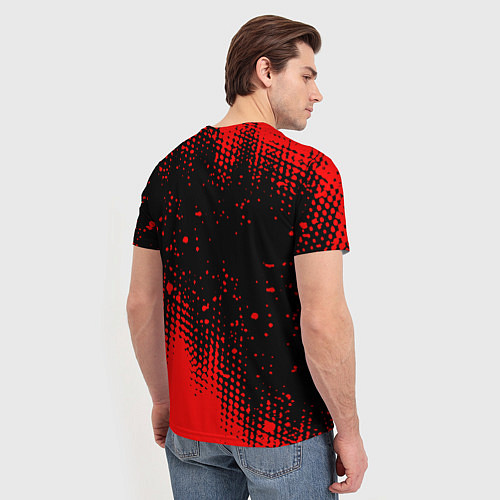 Мужская футболка СССР краски красные текстура / 3D-принт – фото 4