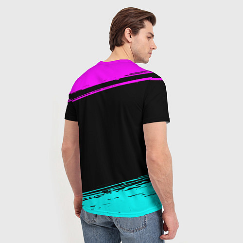 Мужская футболка Among us neon colors / 3D-принт – фото 4