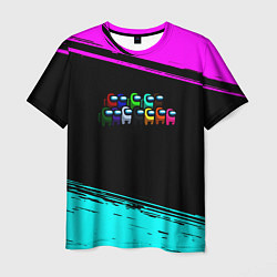 Мужская футболка Among us neon colors