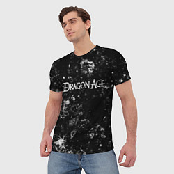 Футболка мужская Dragon Age black ice, цвет: 3D-принт — фото 2