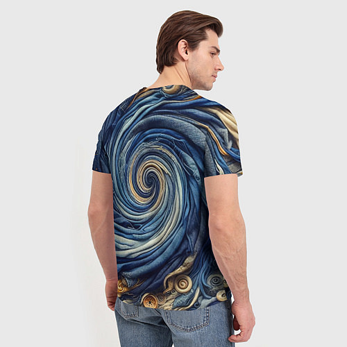 Мужская футболка Воронка из джинсы и пуговиц - нейросеть / 3D-принт – фото 4