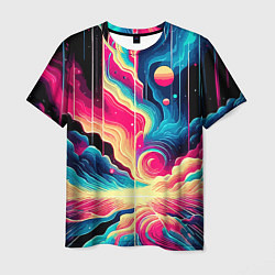 Мужская футболка Neon space fantasy - ai art