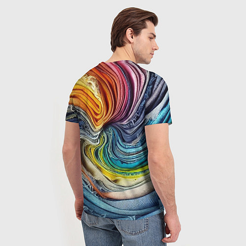 Мужская футболка Красочная джинсовая воронка / 3D-принт – фото 4