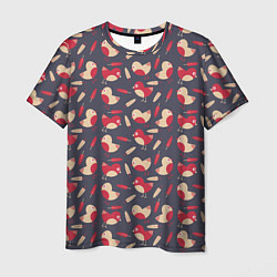 Мужская футболка Паттерн с птицами и перьями