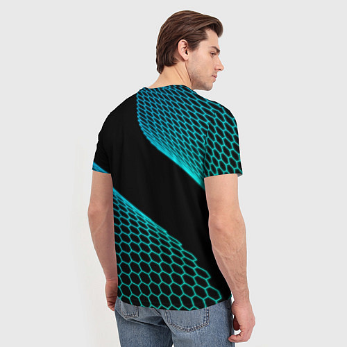 Мужская футболка Exeed electro hexagon / 3D-принт – фото 4