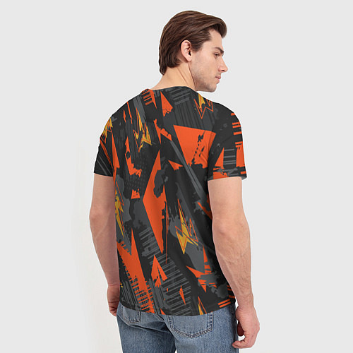 Мужская футболка Яркий абстрактный узор для спорта / 3D-принт – фото 4