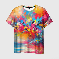 Мужская футболка Красочная абстракция - импрессионизм