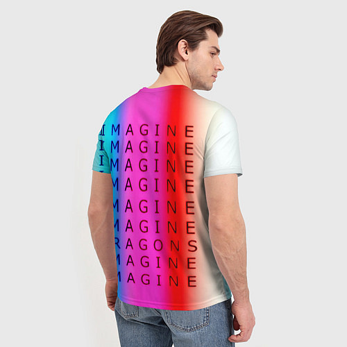 Мужская футболка Imagine Dragons neon rock / 3D-принт – фото 4