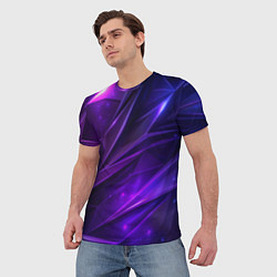 Футболка мужская Фиолетовая объемная неровная текстура, цвет: 3D-принт — фото 2