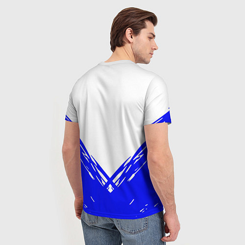 Мужская футболка PUBG синие краски / 3D-принт – фото 4