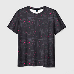 Мужская футболка Розовые треугольники на темном