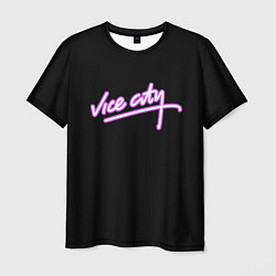 Мужская футболка Vice city logo neon