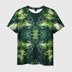Мужская футболка Калейдоскоп зеленая абстракция