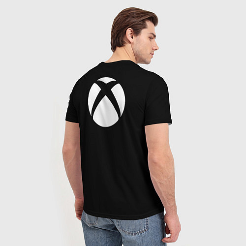 Мужская футболка X-box logo black / 3D-принт – фото 4