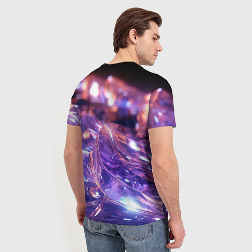 Мужская футболка Плавление абстрактных блестящих камней / 3D-принт – фото 4