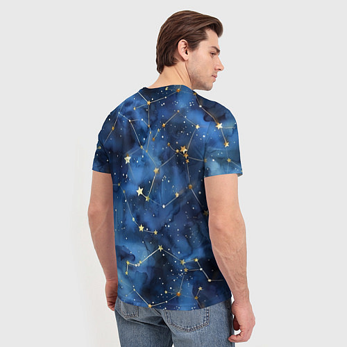 Мужская футболка Узор созвездий живопись / 3D-принт – фото 4