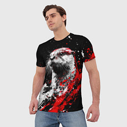 Футболка мужская Портрет выдры, цвет: 3D-принт — фото 2