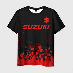 Футболка мужская Suzuki - red gradient посередине, цвет: 3D-принт