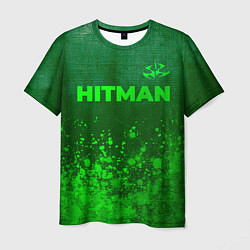 Мужская футболка Hitman - green gradient посередине