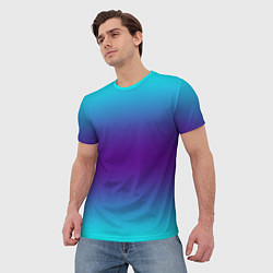 Футболка мужская Градиент из неона, цвет: 3D-принт — фото 2
