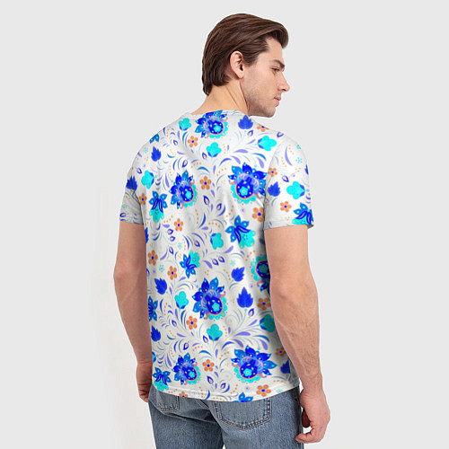 Мужская футболка Герб РФ гжель / 3D-принт – фото 4