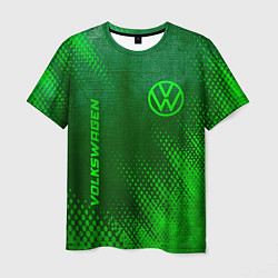 Мужская футболка Volkswagen - green gradient вертикально