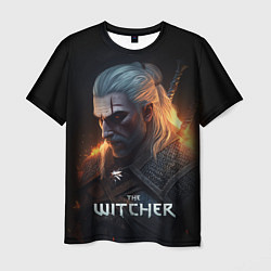 Мужская футболка The Witcher and fire