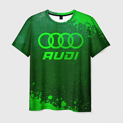 Мужская футболка Audi - green gradient