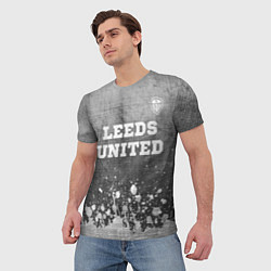 Футболка мужская Leeds United - grey gradient посередине, цвет: 3D-принт — фото 2