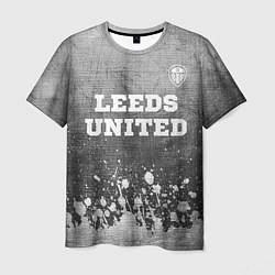 Футболка мужская Leeds United - grey gradient посередине, цвет: 3D-принт