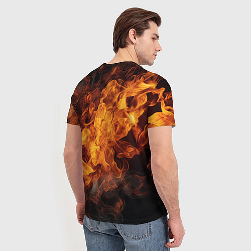 Мужская футболка Король обезьян Black Myth Wukong fire / 3D-принт – фото 4