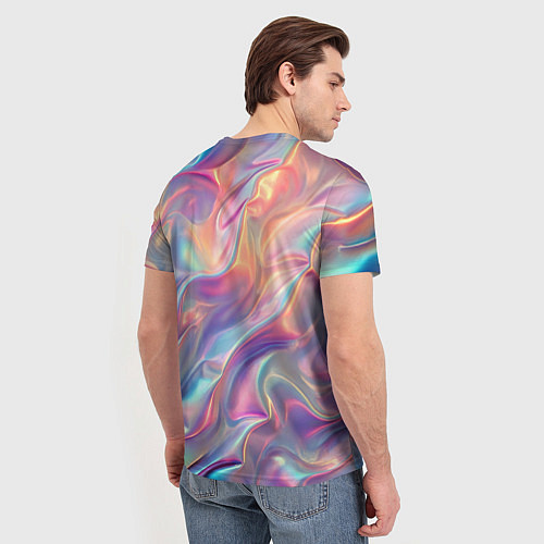 Мужская футболка Перламутровый голографический градиент / 3D-принт – фото 4