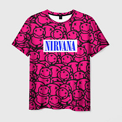 Футболка мужская Nirvana pink logo, цвет: 3D-принт