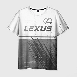 Мужская футболка Lexus - white gradient посередине