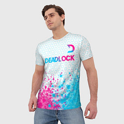 Футболка мужская Deadlock neon gradient style посередине, цвет: 3D-принт — фото 2