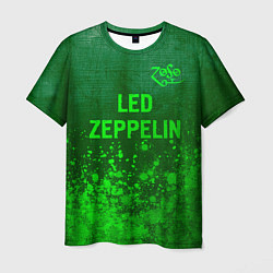 Мужская футболка Led Zeppelin - green gradient посередине