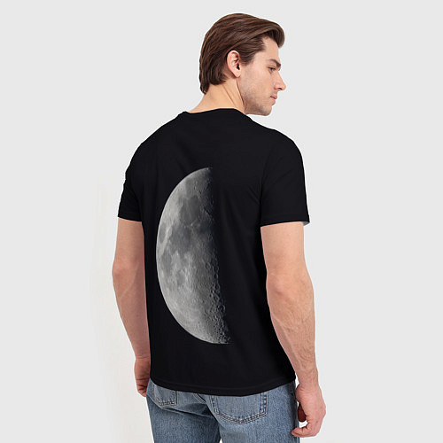 Мужская футболка Бультерьер и луна / 3D-принт – фото 4
