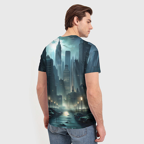Мужская футболка Крестный котец в большом городе / 3D-принт – фото 4