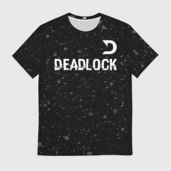 Мужская футболка Deadlock glitch на темном фоне посередине