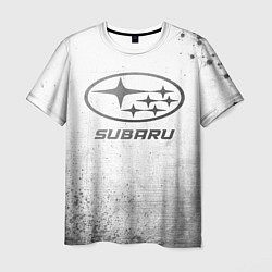 Мужская футболка Subaru - white gradient