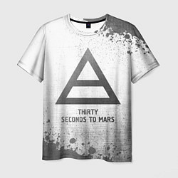 Мужская футболка Thirty Seconds to Mars - white gradient