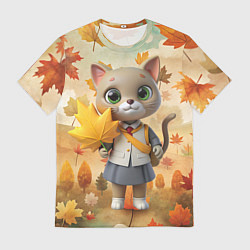 Мужская футболка Кошечка школьница