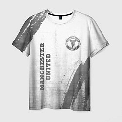 Мужская футболка Manchester United - white gradient вертикально