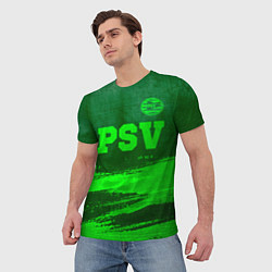 Футболка мужская PSV - green gradient посередине, цвет: 3D-принт — фото 2