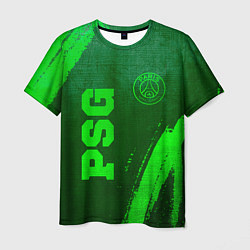 Мужская футболка PSG - green gradient вертикально