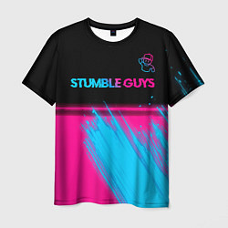 Футболка мужская Stumble Guys - neon gradient посередине, цвет: 3D-принт